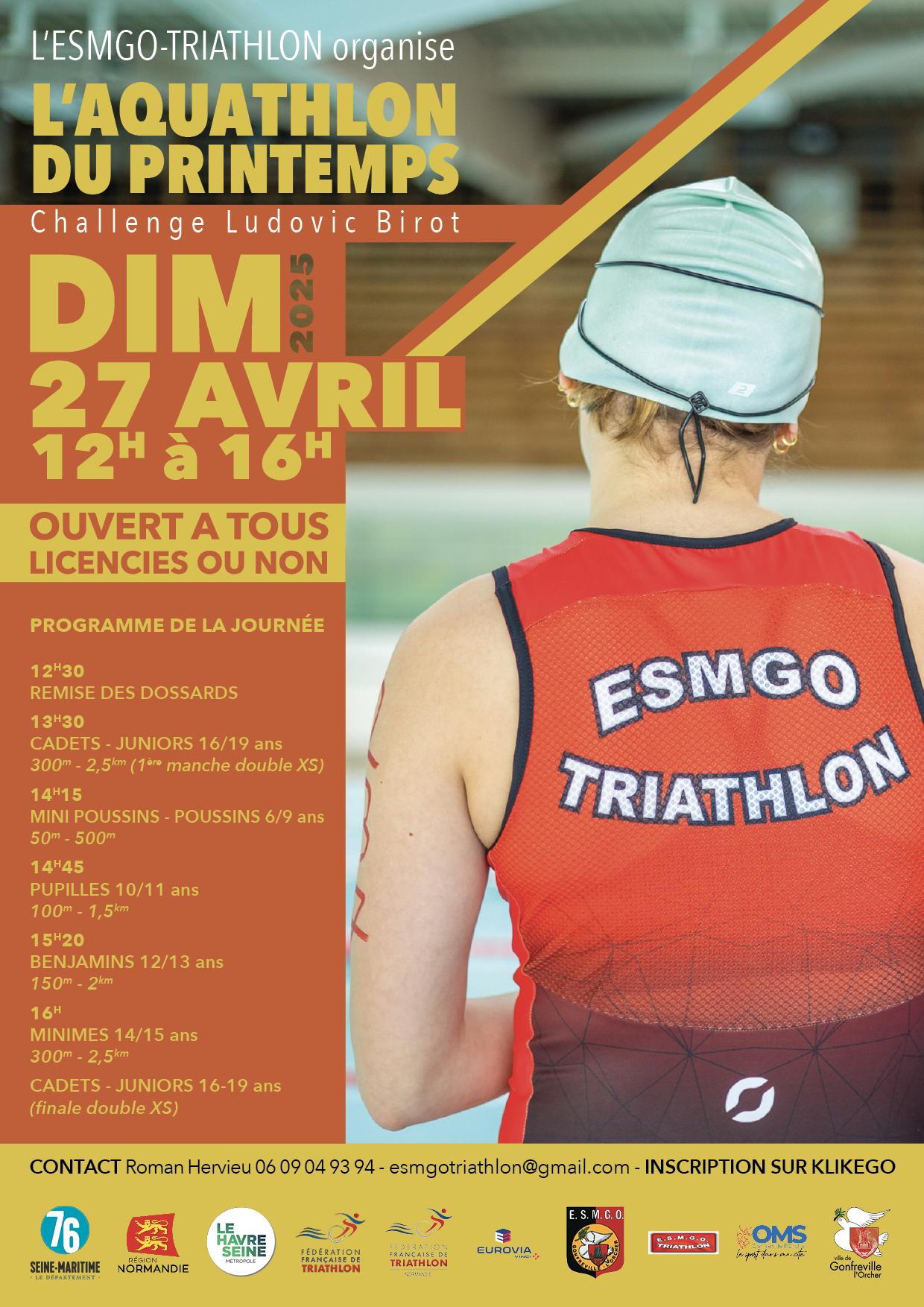 AQUATHLON DU PRINTEMPS - 27/04/2025