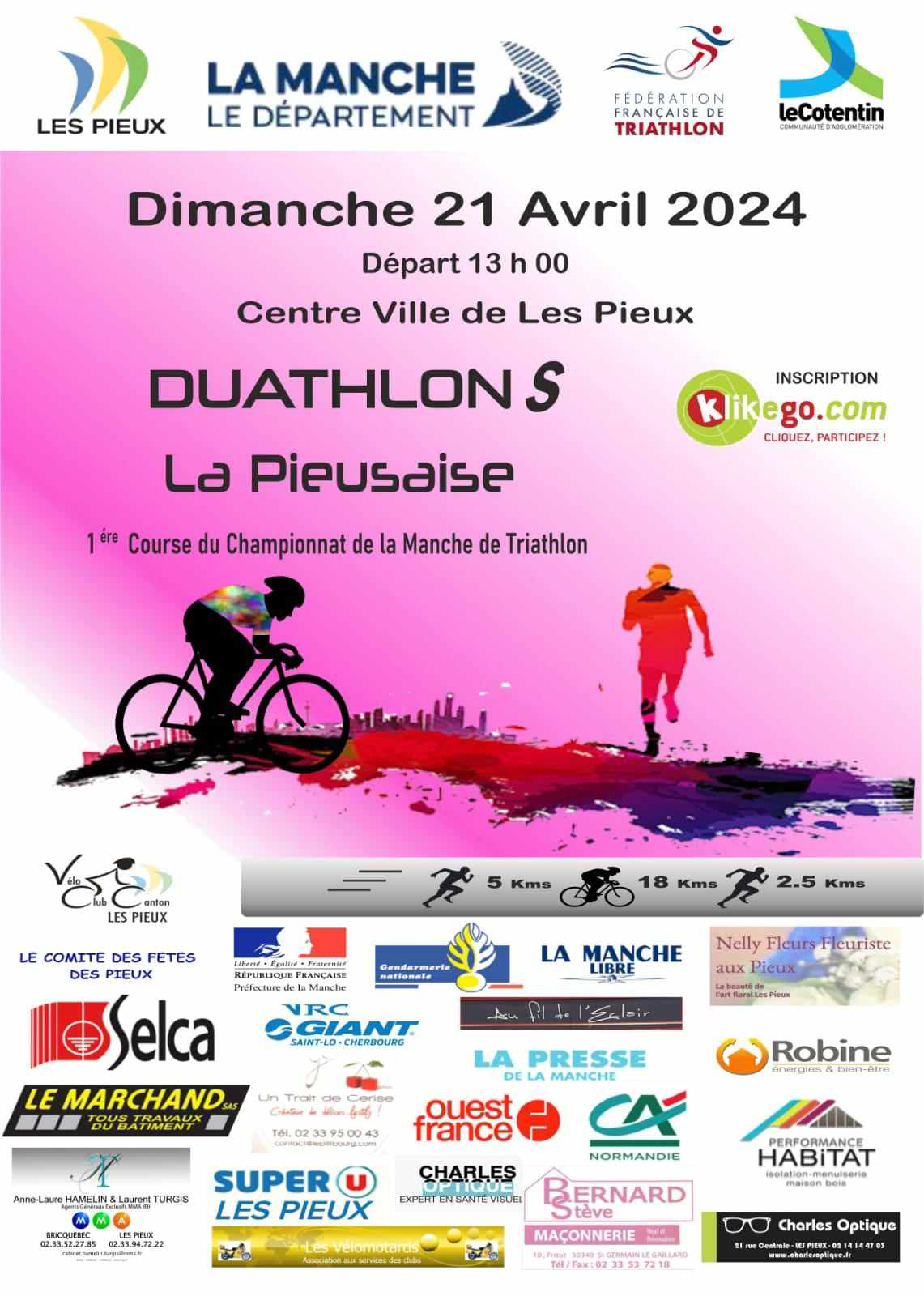 DUATHLON LA PIEUSAISE - 21/04/24